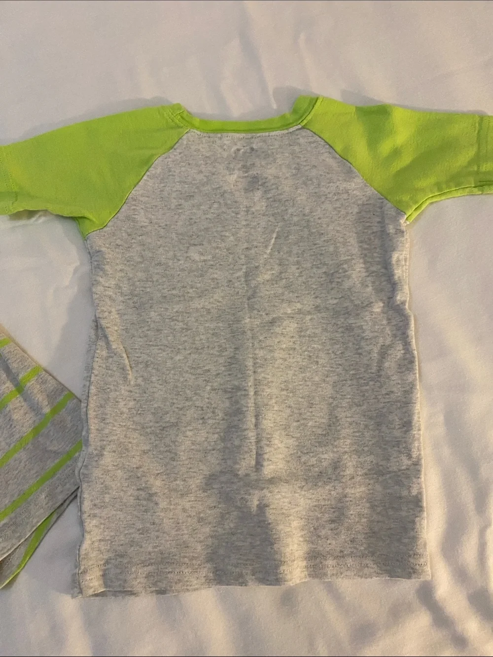 Toddler Dino Short Pajama Set in Heather Gray and Lime